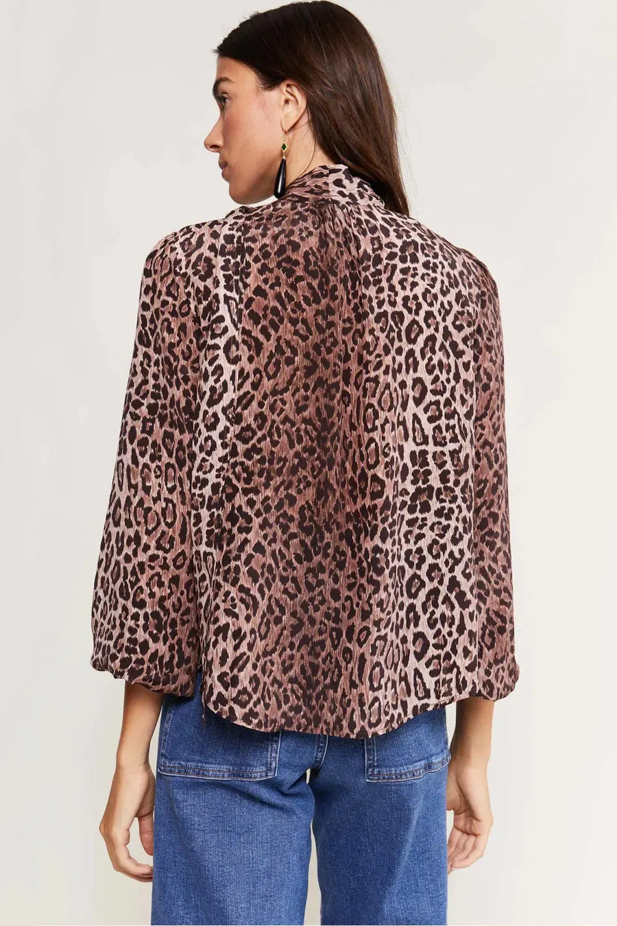 Moss Blouse Leopard-Tops-Rixo-Debs Boutique
