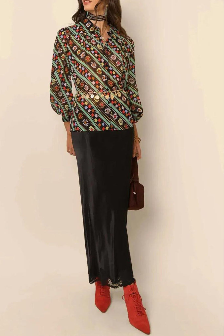Blake Top in Black Retro Stripe-Shirt-Rixo-Debs Boutique