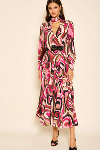 Thumbnail for Marigold Dress - Marble Pink-Dress-Rixo-Debs Boutique