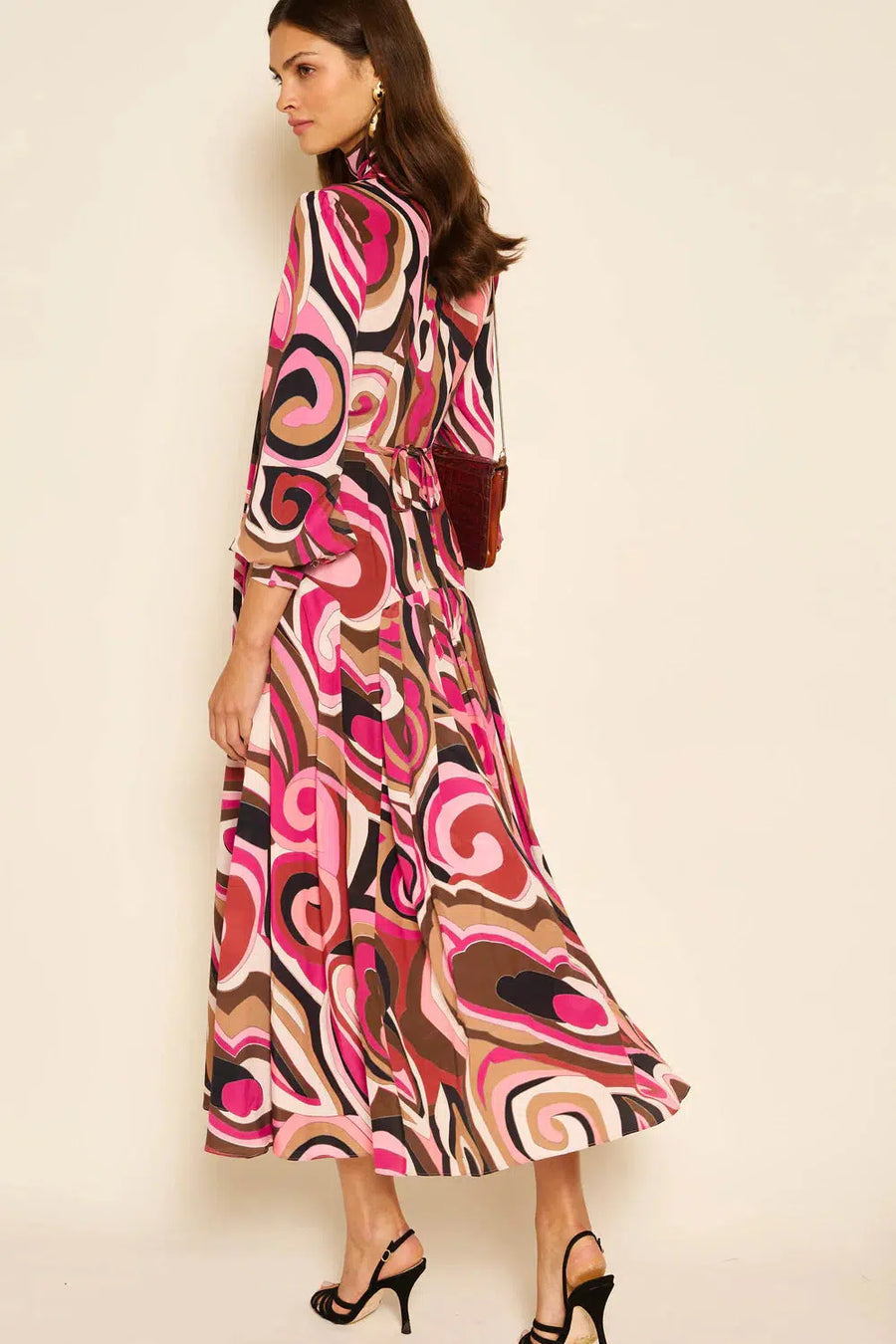 Marigold Dress - Marble Pink-Dress-Rixo-Debs Boutique
