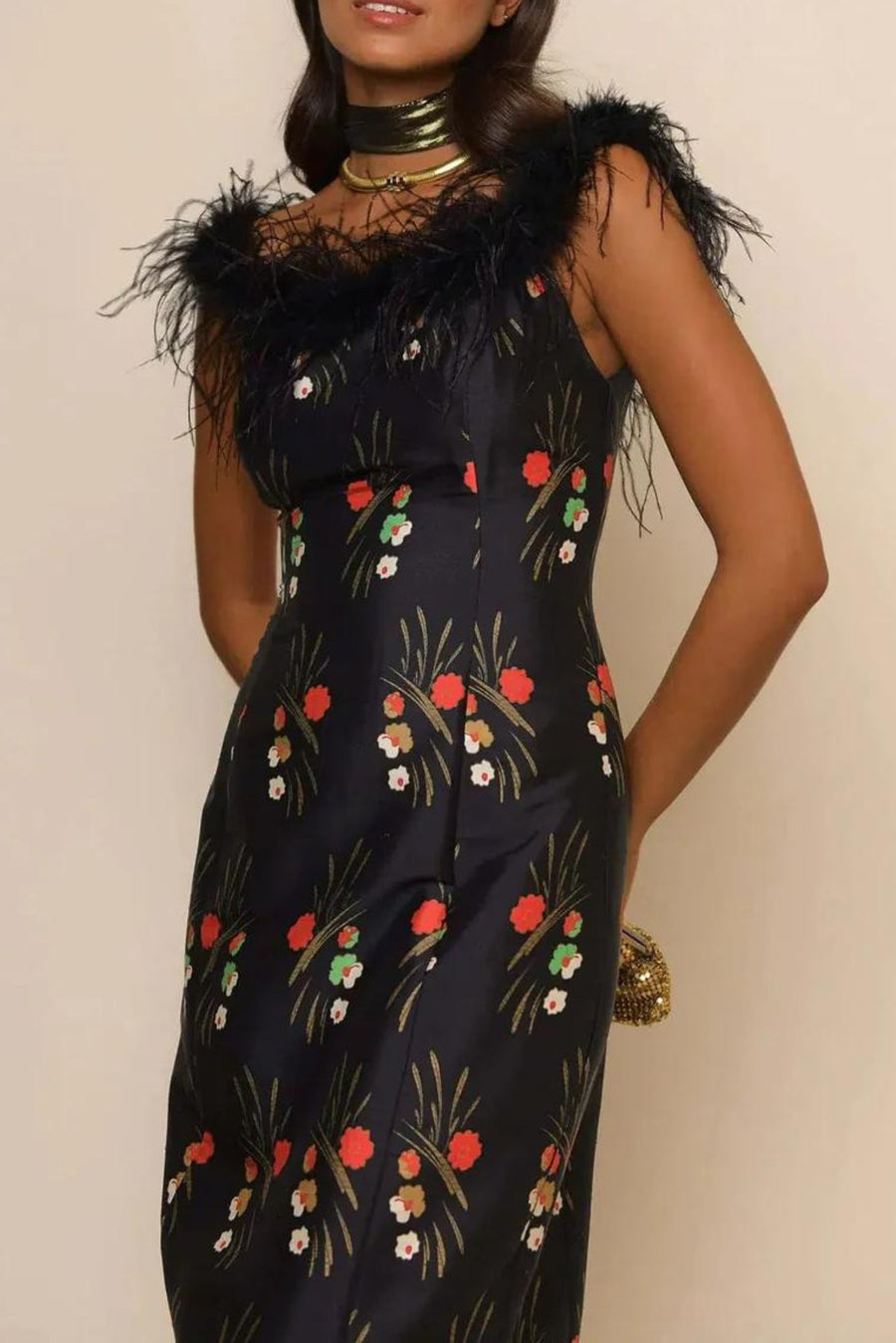Winslett Feather Dress-Dress-Rixo-Debs Boutique