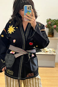 Thumbnail for LE MEXICAIN KIMONO in BLACK-Jacket-Monoki-Debs Boutique