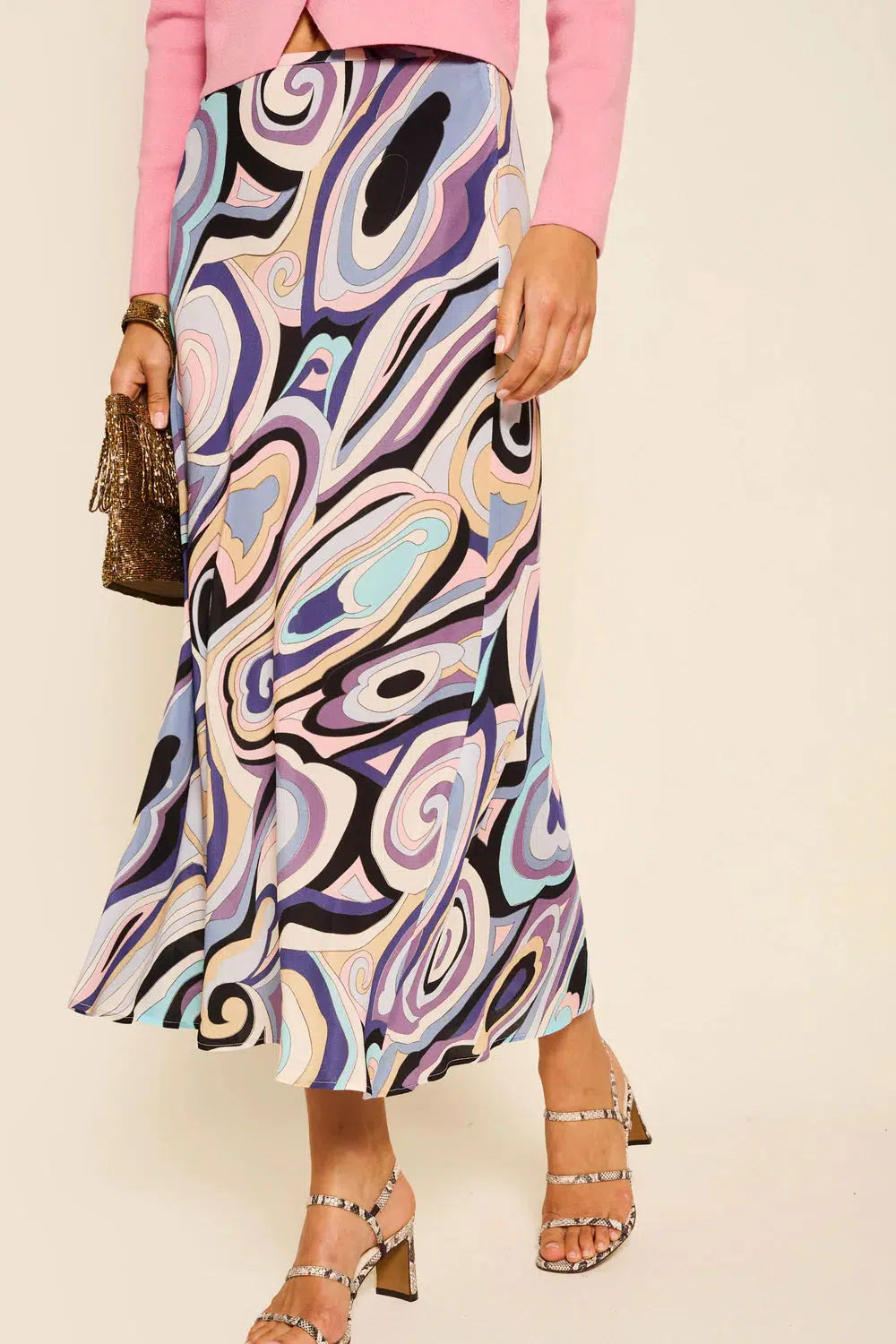 Kelly Skirt - Marble Ocean-Skirt-Rixo-Debs Boutique