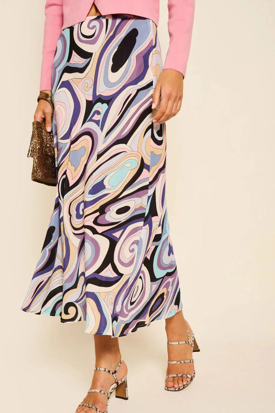 Kelly Skirt - Marble Ocean-Skirt-Rixo-Debs Boutique