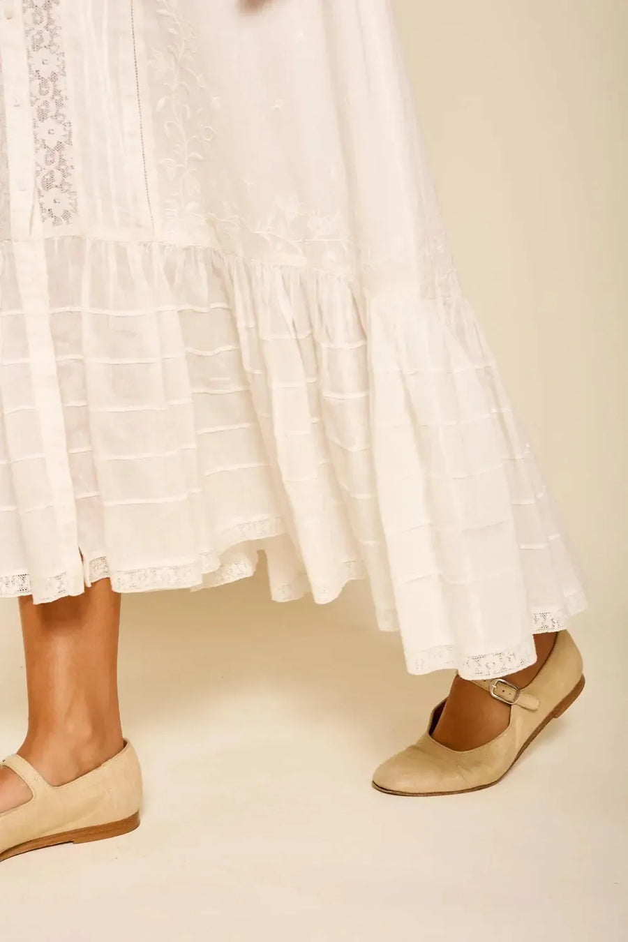 Edina Dress Pansy Embroidery White-Dress-Rixo-Debs Boutique