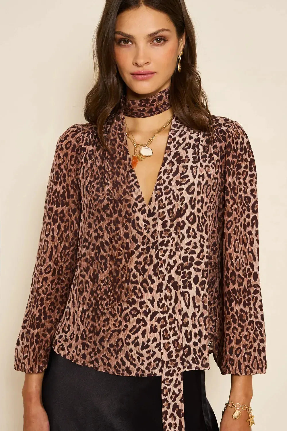 Moss Blouse Leopard-Tops-Rixo-Debs Boutique