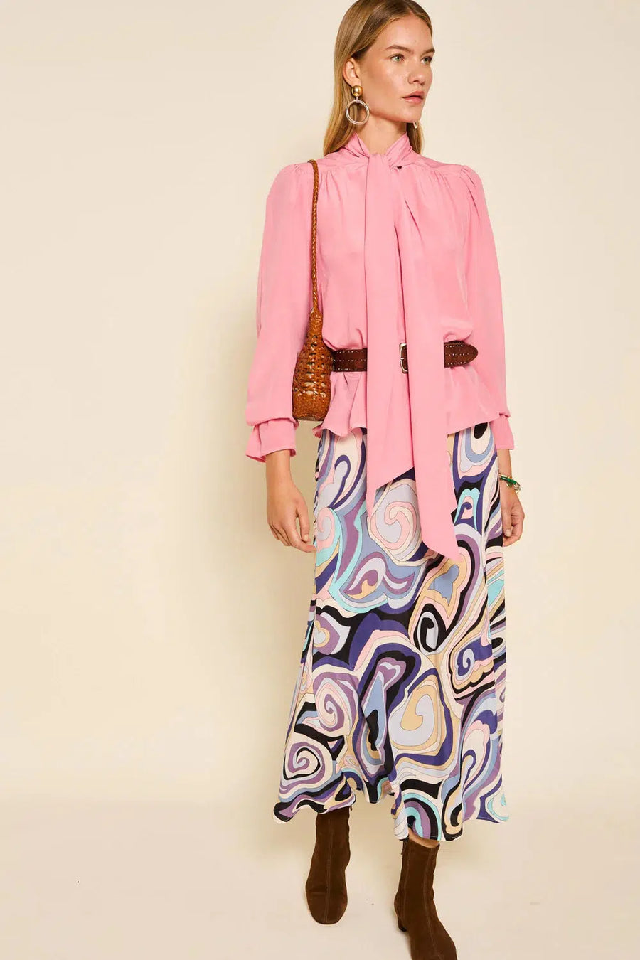 Kelly Skirt - Marble Ocean-Skirt-Rixo-Debs Boutique