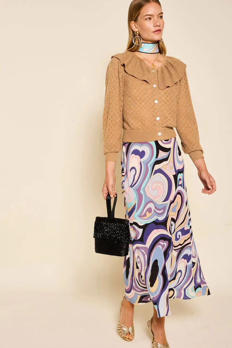 Kelly Skirt - Marble Ocean-Skirt-Rixo-Debs Boutique