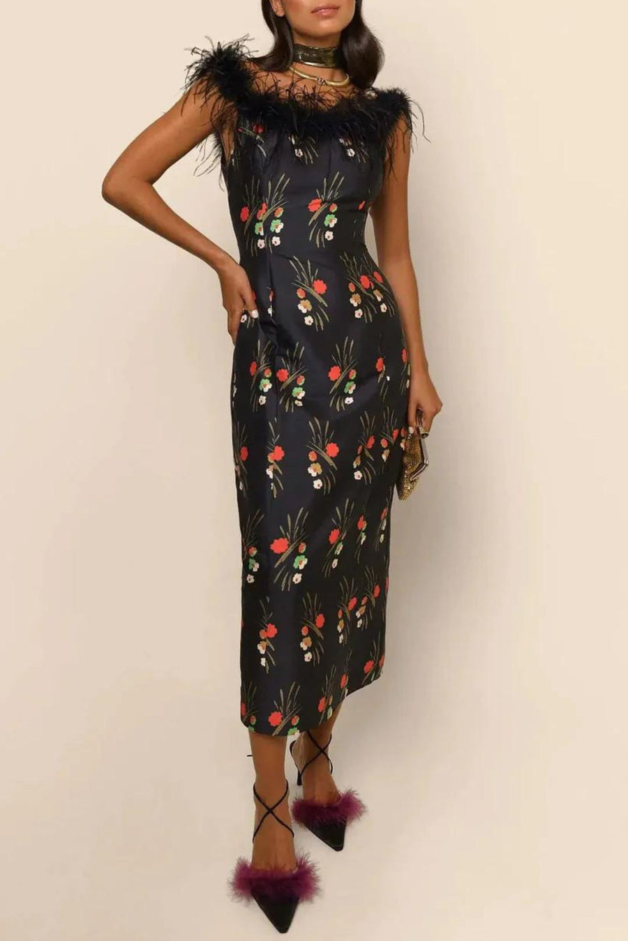 Winslett Feather Dress-Dress-Rixo-Debs Boutique