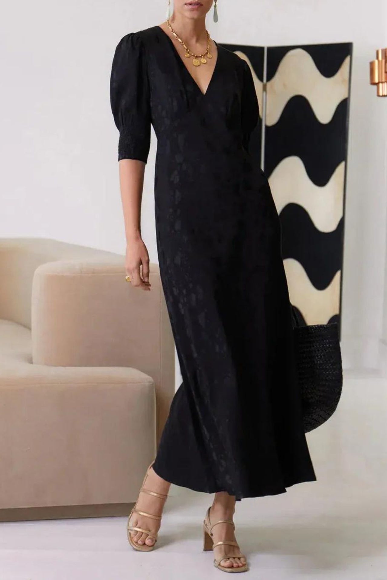 Zadie Dress Leaf Heart Black-Dress-Rixo-Debs Boutique
