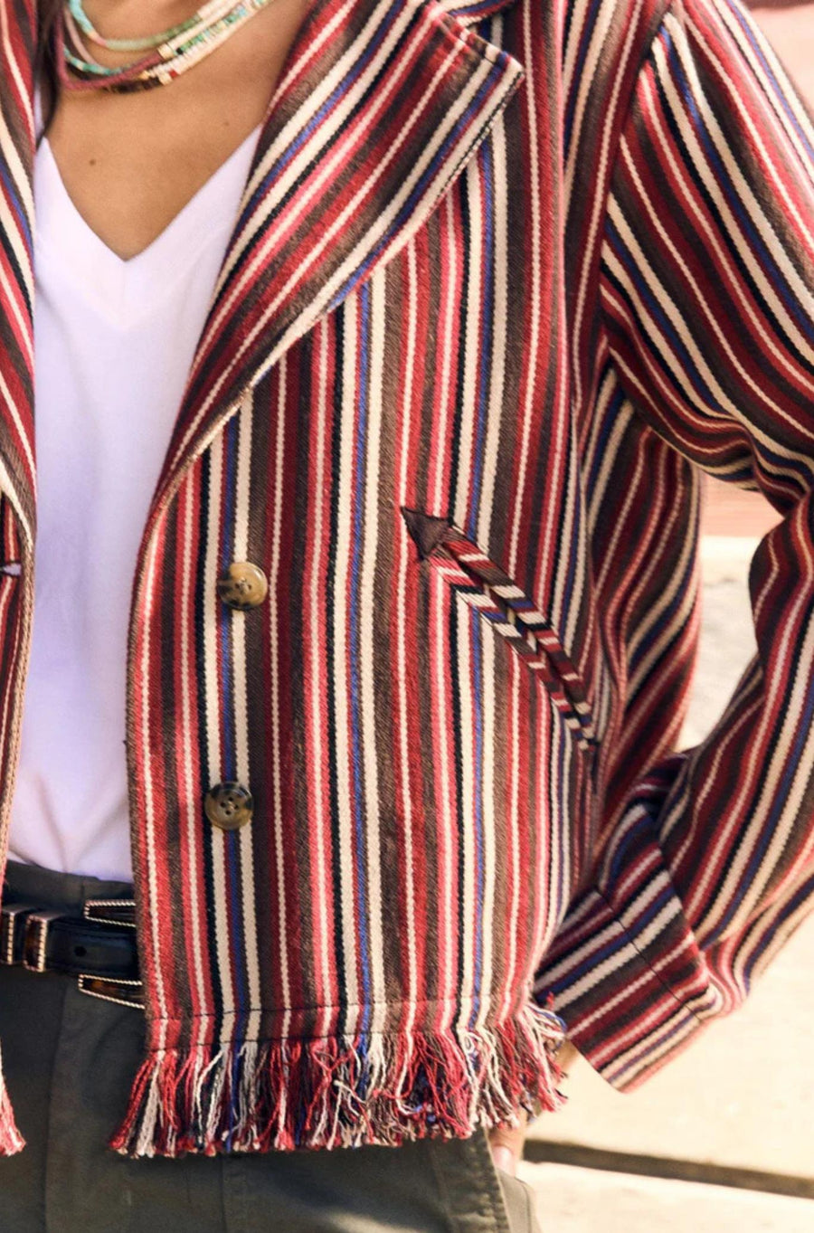Onyx Stripe Garett Jacket-JACKETS & OUTERWEAR-Xirena-Debs Boutique