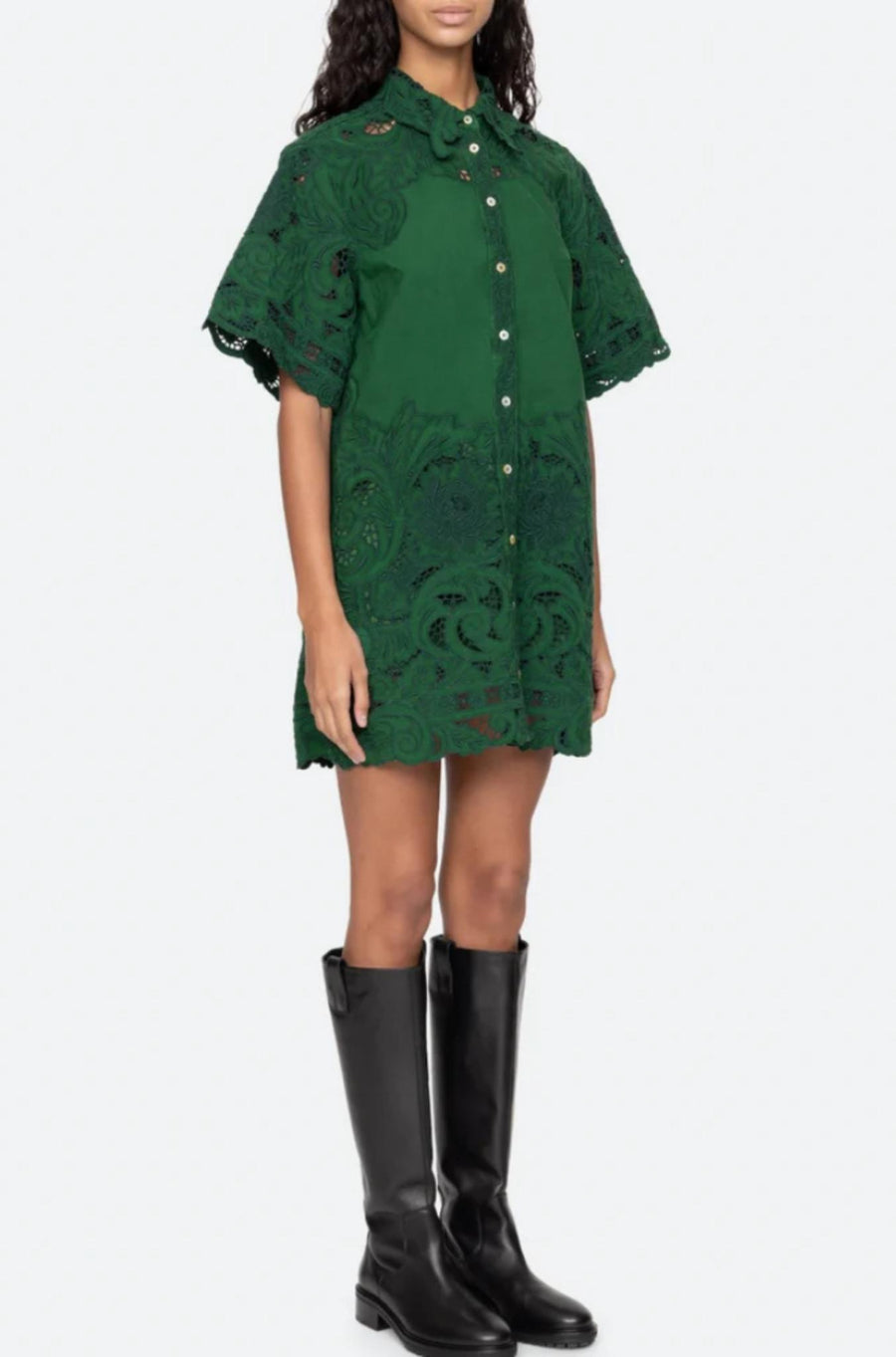Ceci Embroidery Shirtdress reen-Dress-Sea New York-Debs Boutique