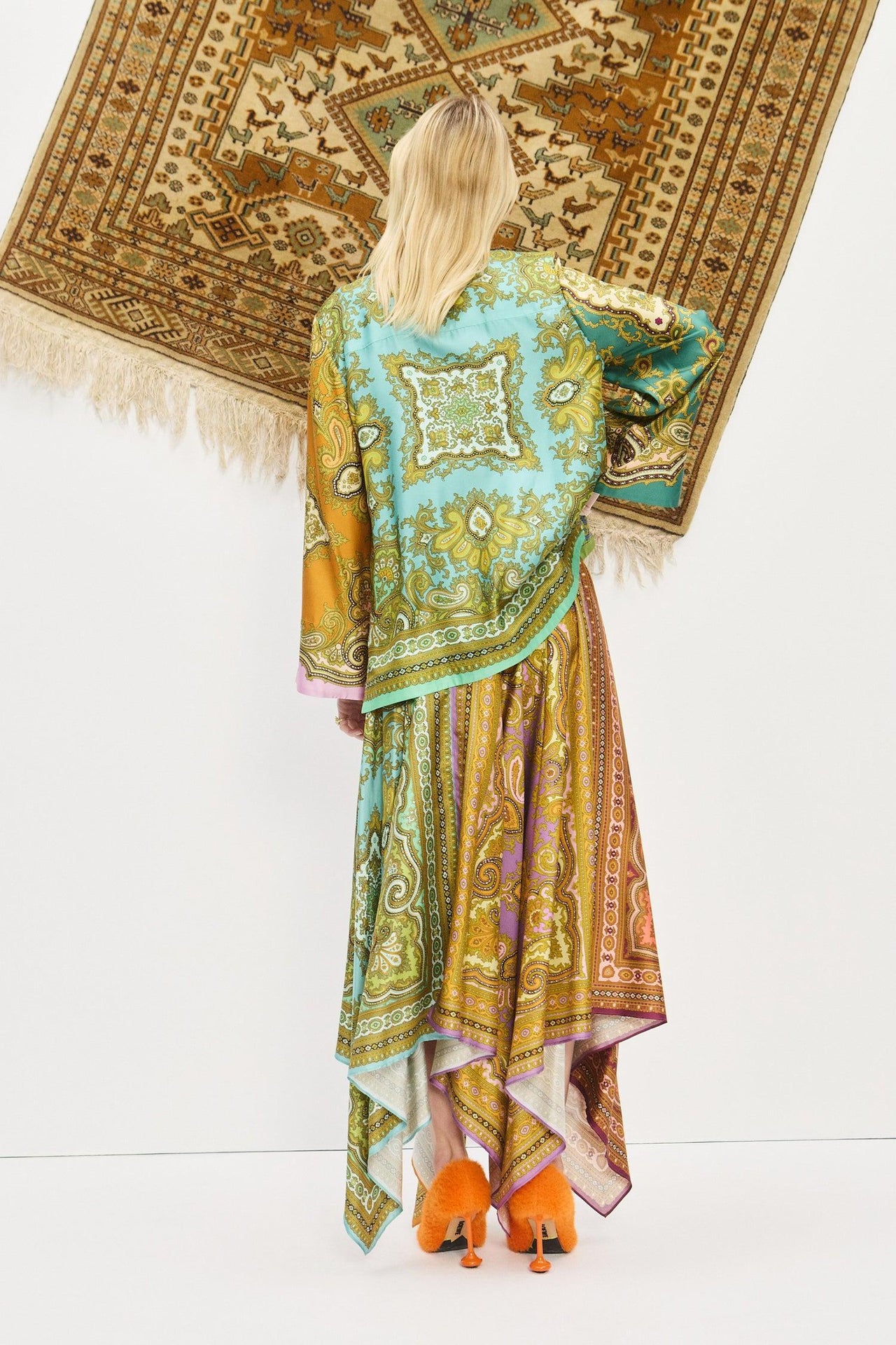 CLEMENZA SPLICED SILK SHIRT-Tops-Alemais-Debs Boutique
