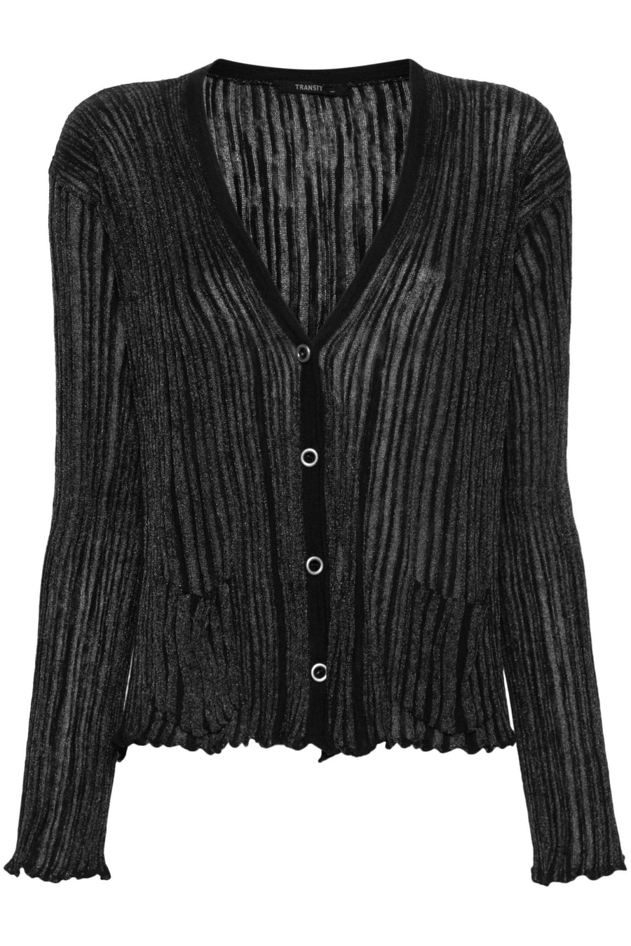 PLISSE CARDIGAN BLACK-CARDIGAN-Transit-Debs Boutique