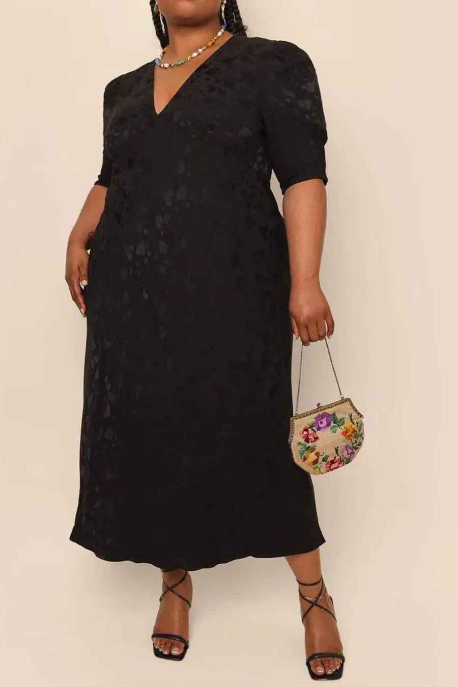 Zadie Dress Leaf Heart Black-Dress-Rixo-Debs Boutique