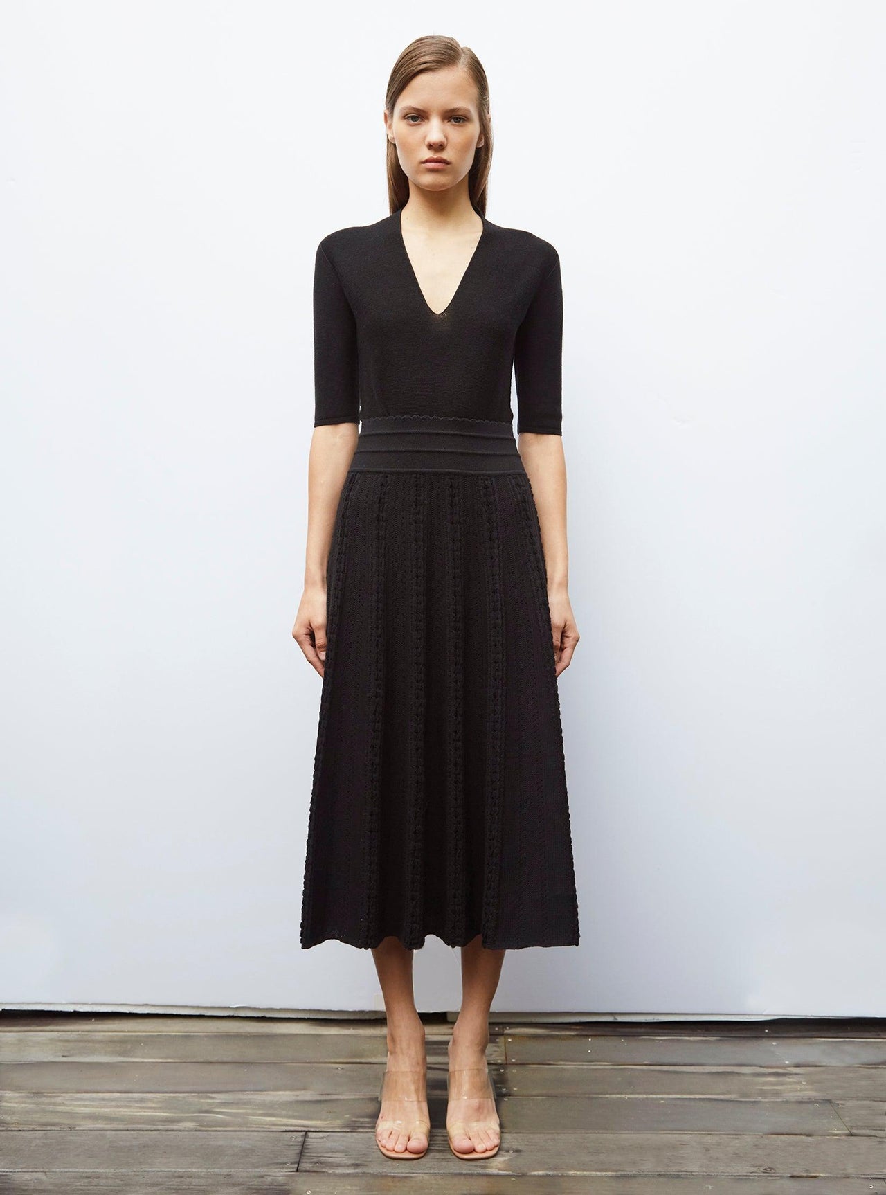 Saga Interwoven Ribbon Knit skirt Noir-Skirt-Molli-Debs Boutique