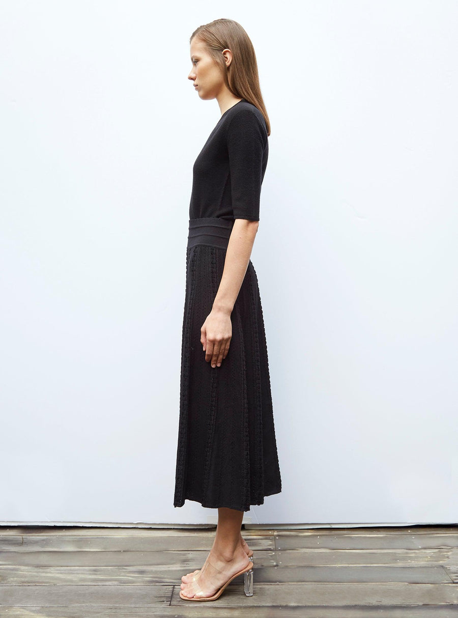 Saga Interwoven Ribbon Knit skirt Noir-Skirt-Molli-Debs Boutique