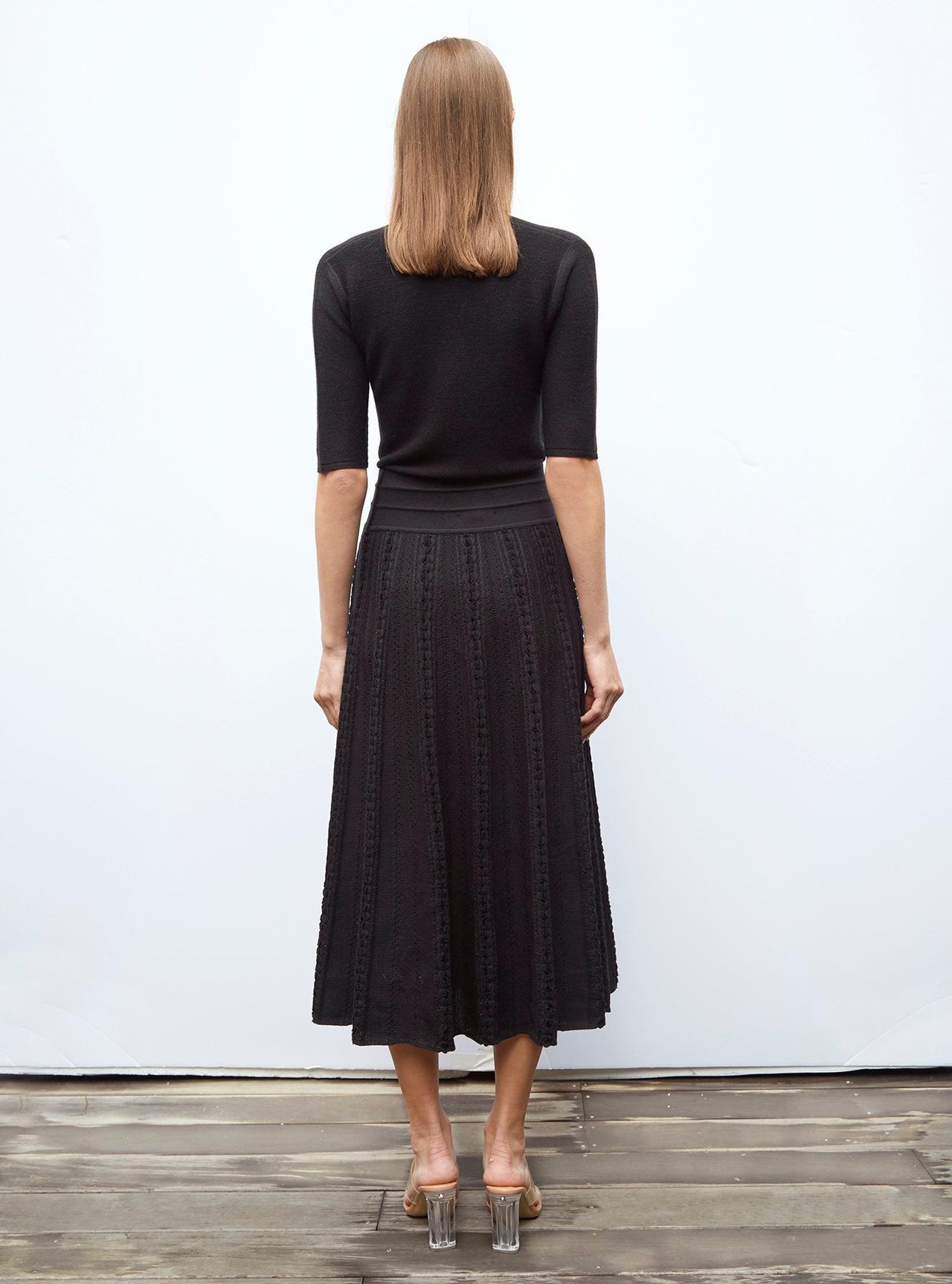 Saga Interwoven Ribbon Knit skirt Noir-Skirt-Molli-Debs Boutique