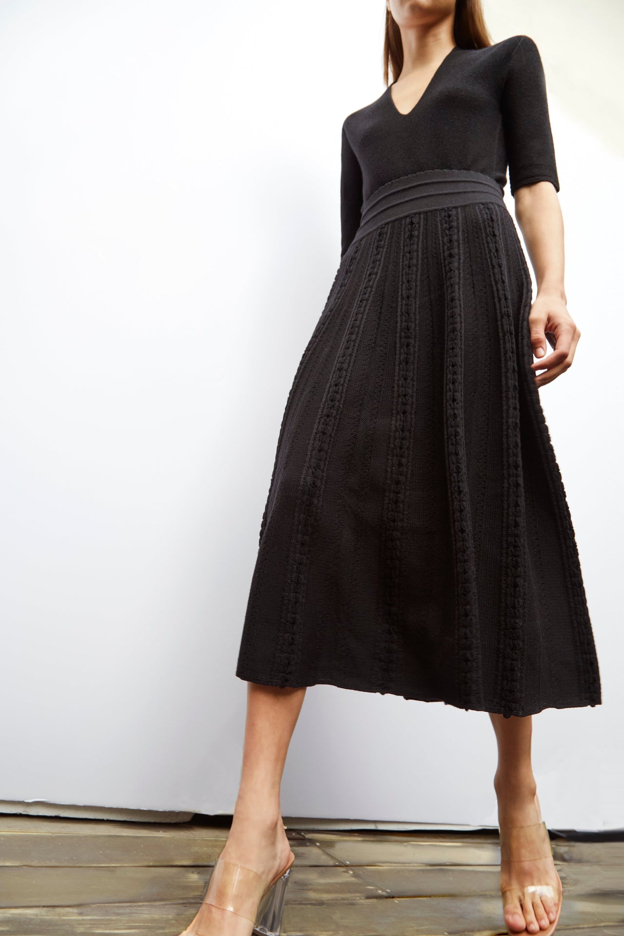 Saga Interwoven Ribbon Knit skirt Noir-Skirt-Molli-Debs Boutique