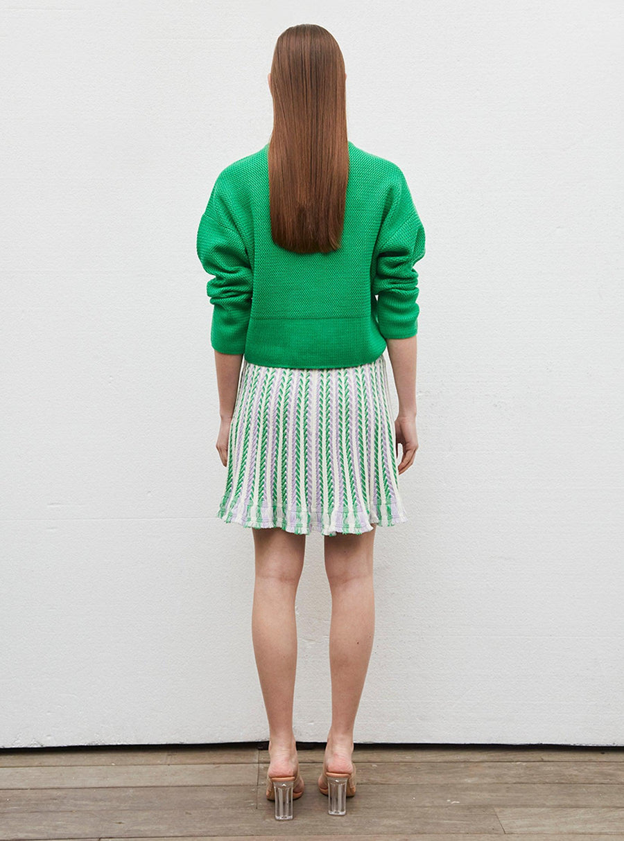 Paris cropped wavy knit sweater-Sweater-Molli-Debs Boutique