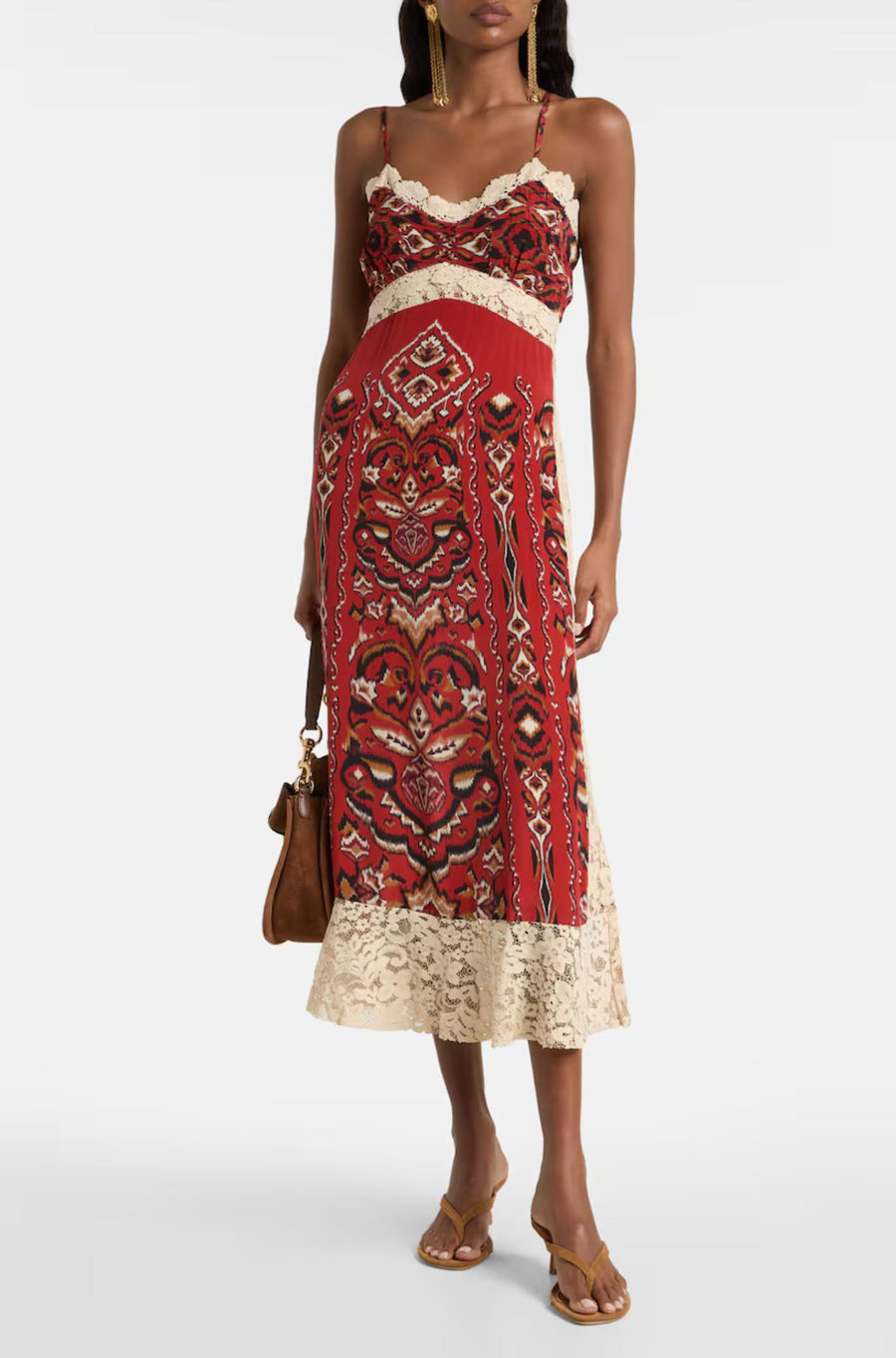 Ainika Pineapple Ikat Sand Midi Dress-Dresses-Farm Rio-Debs Boutique