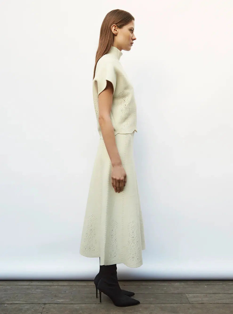 BISCOTTE Scalloped Knit Long Skirt-Skirt-Molli-Debs Boutique