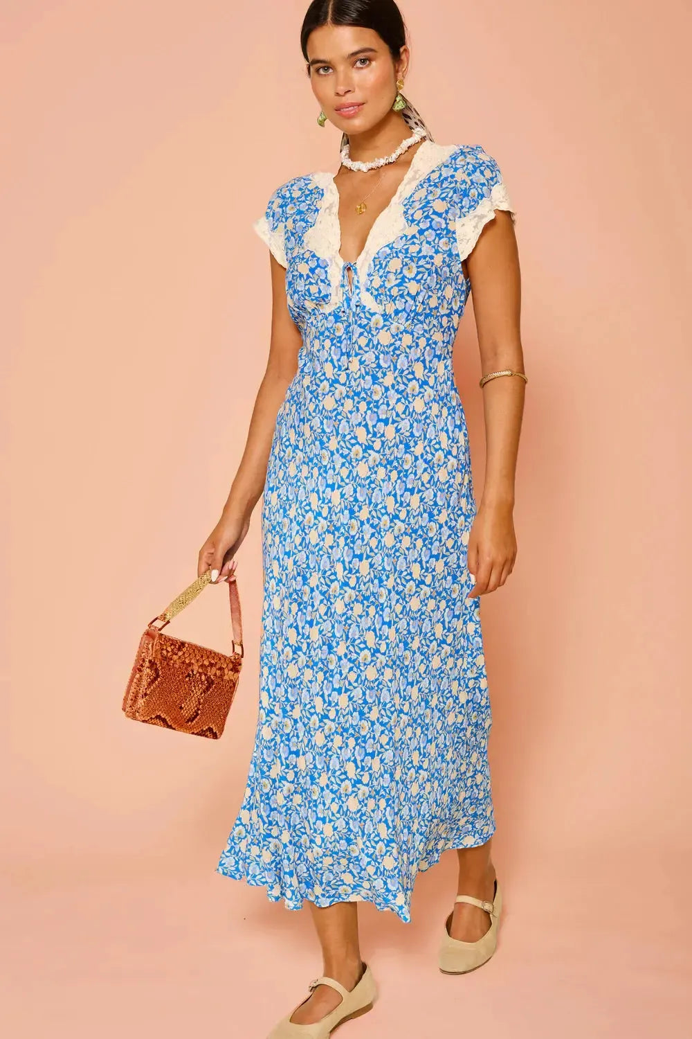 Amari Dress Shell Pansy Indigo-Dress-Rixo-Debs Boutique