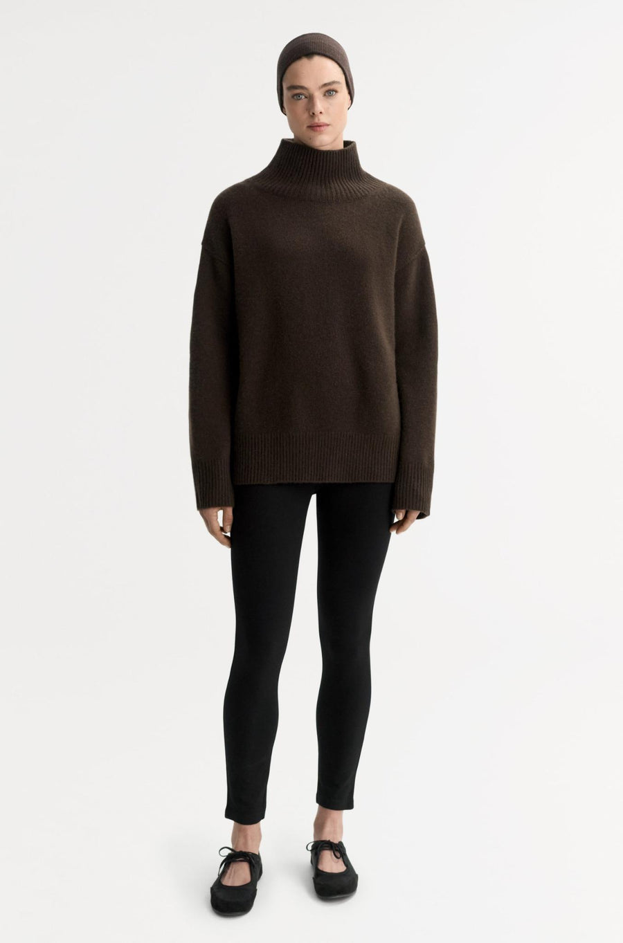 Boyfriend turtleneck Mocha-Sweaters & Cardigans-Soft Goat-Debs Boutique