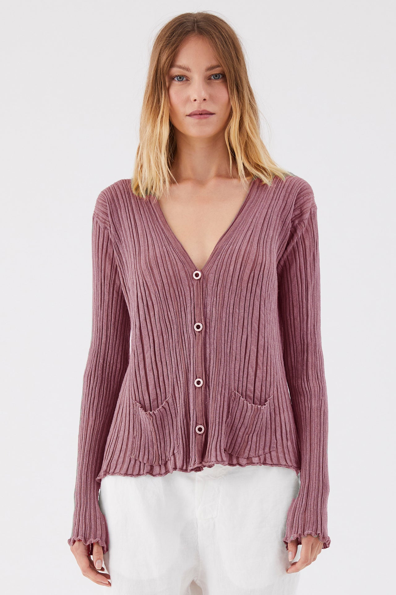 PLISSE CARDIGAN ROSE-CARDIGAN-Transit-Debs Boutique