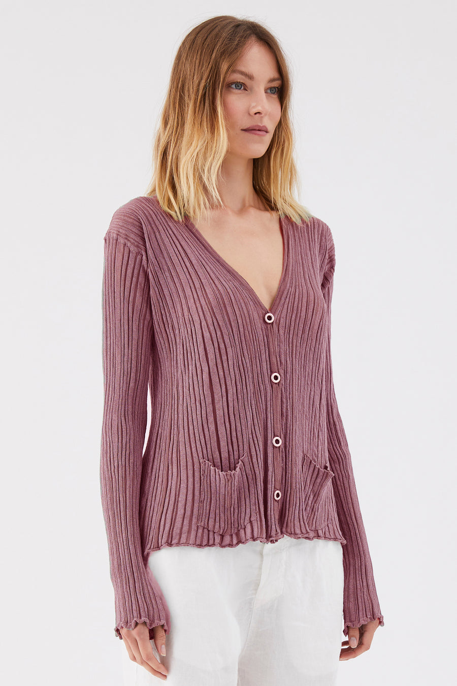 PLISSE CARDIGAN ROSE-CARDIGAN-Transit-Debs Boutique