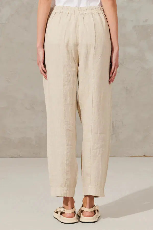 LINEN SLIM PANT PEARL GREY-PANT-Transit-Debs Boutique