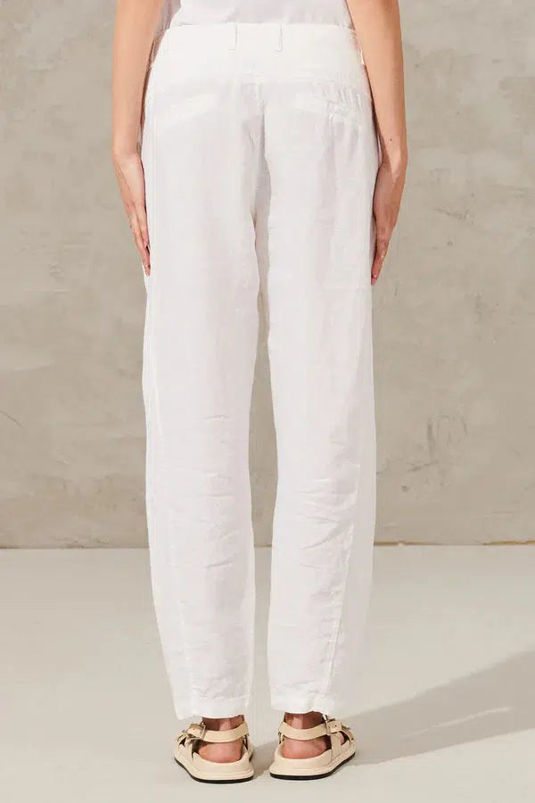 LINEN SLIM PANT WHITE-PANT-Transit-Debs Boutique
