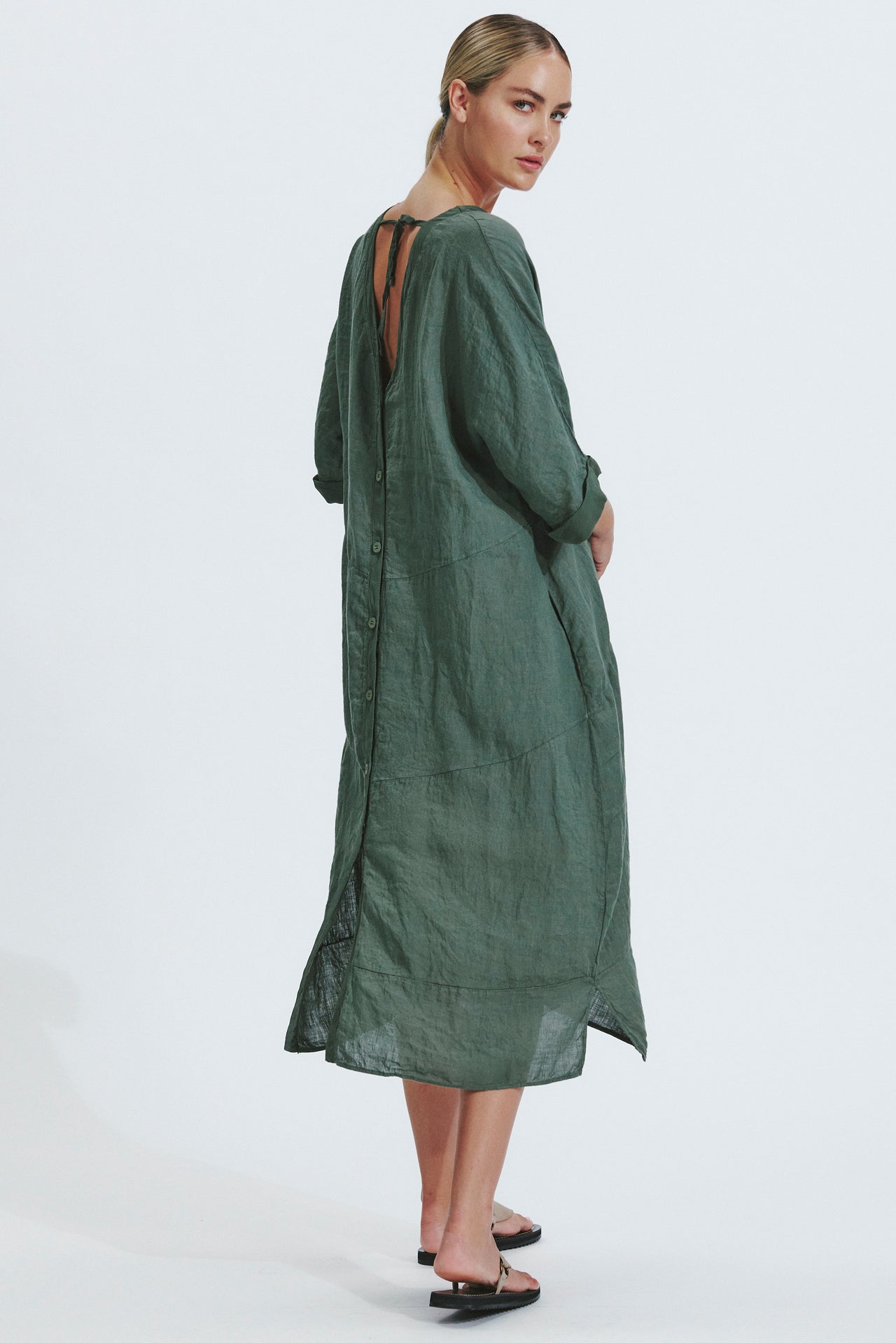 Linen Reversible Dress-Dresses-Transit-Debs Boutique