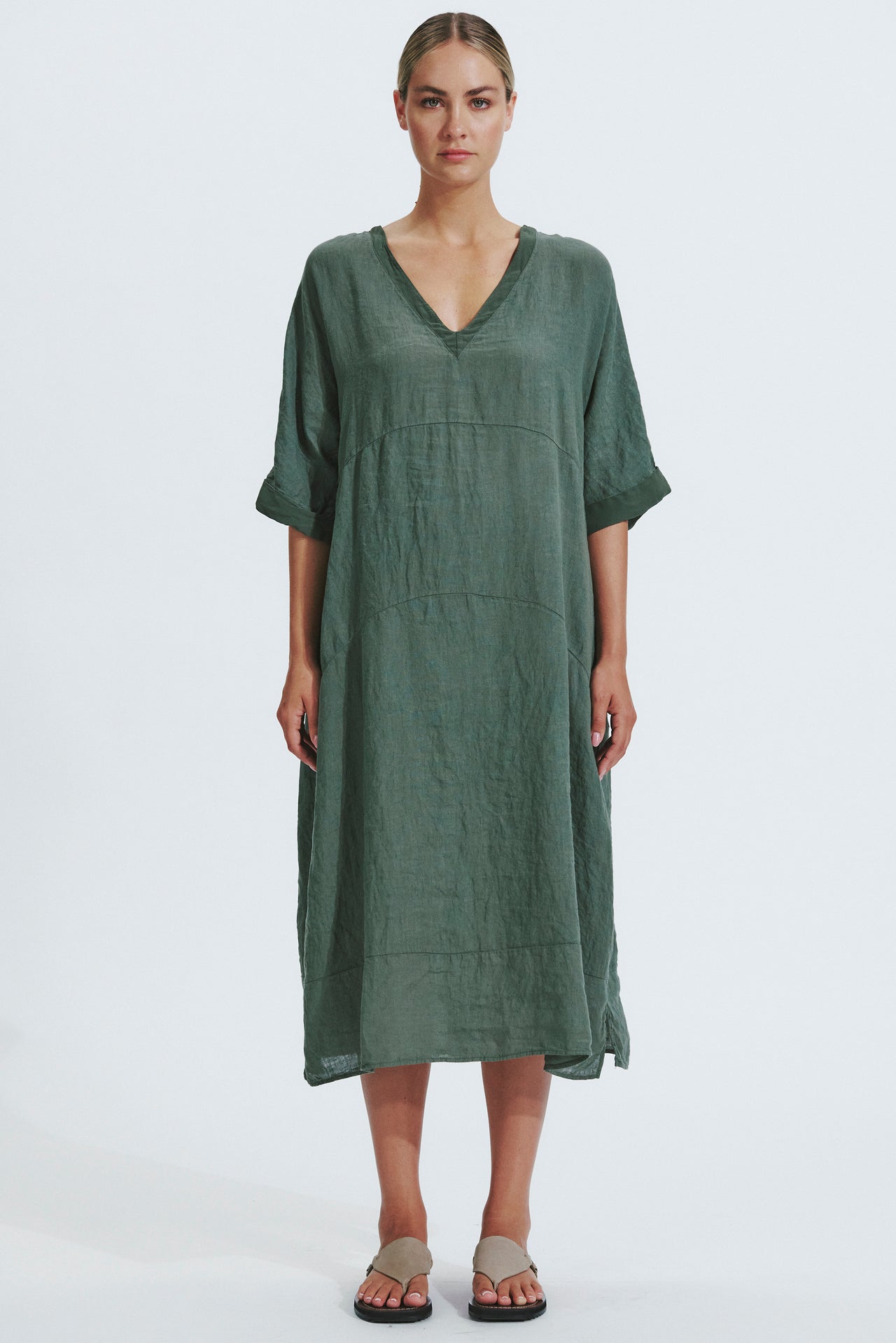 Linen Reversible Dress-Dresses-Transit-Debs Boutique