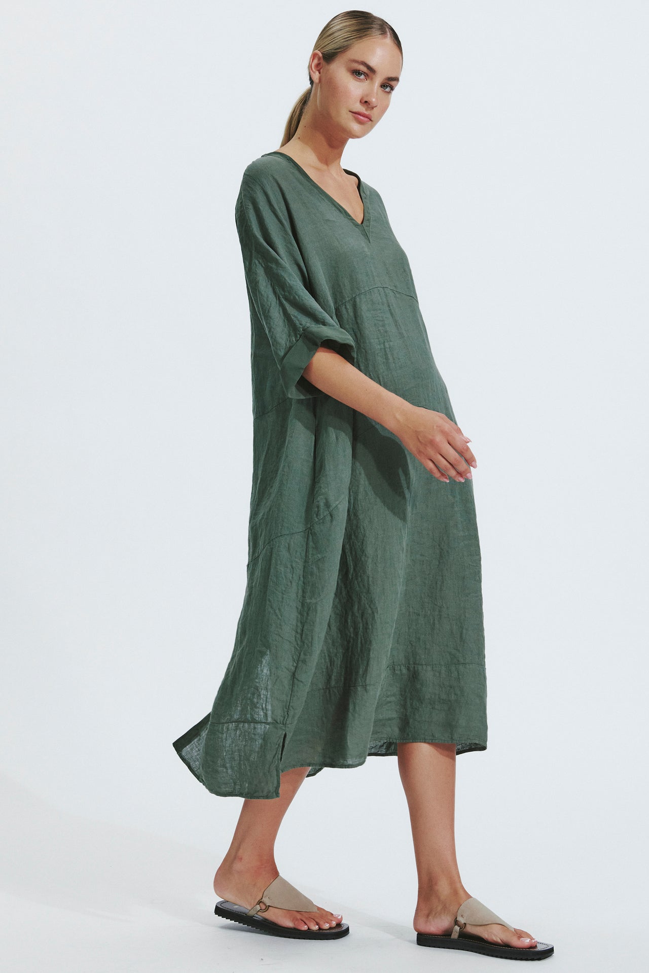 Linen Reversible Dress-Dresses-Transit-Debs Boutique