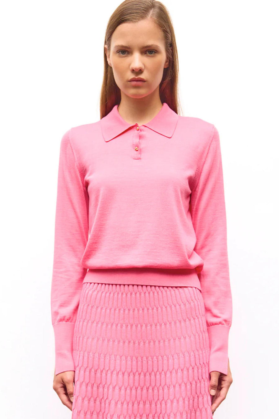 CHIC Knit Polo-Tops-Molli-Debs Boutique