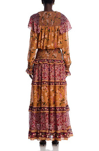 Thumbnail for COLORFUL BIRDS CAMEL VINTAGE TINY GARDEN PINK SMOC-Dresses-Farm Rio-Debs Boutique