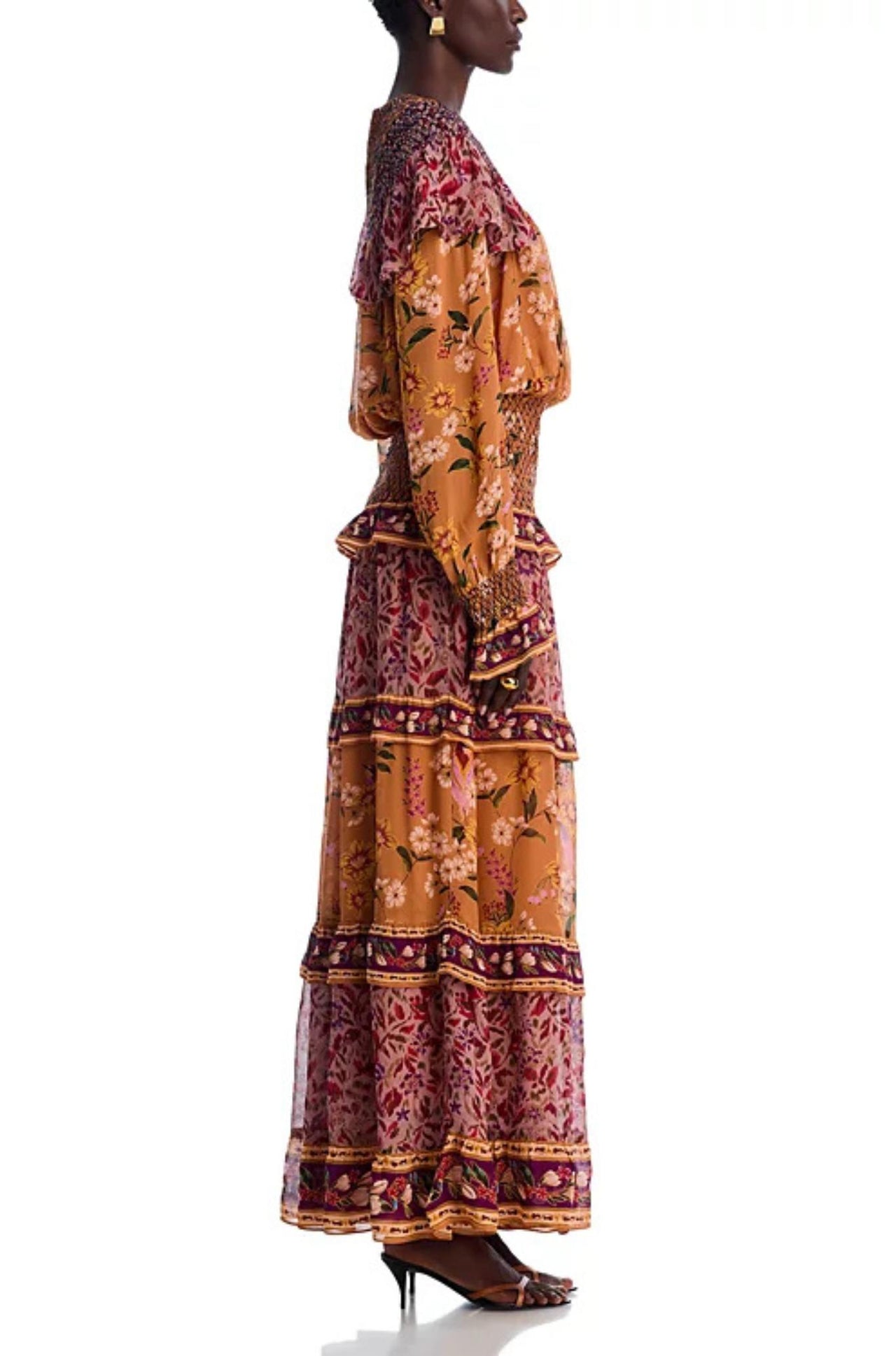COLORFUL BIRDS CAMEL VINTAGE TINY GARDEN PINK SMOC-Dresses-Farm Rio-Debs Boutique