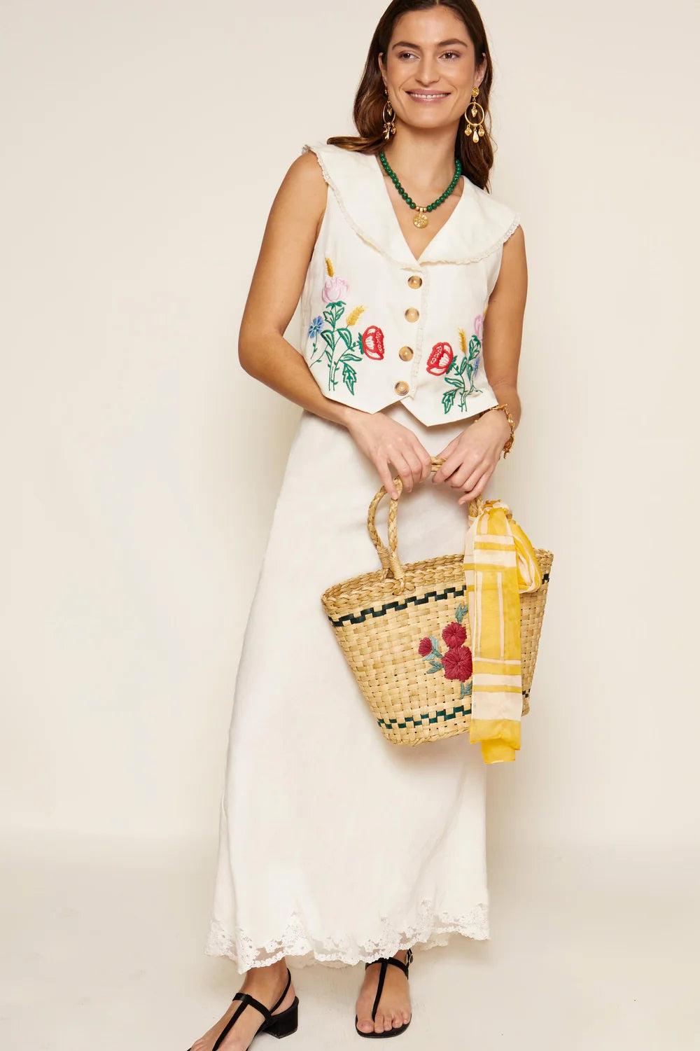 CRYSTAL SKIRT CREAM-SKIRT-RIXO-Debs Boutique