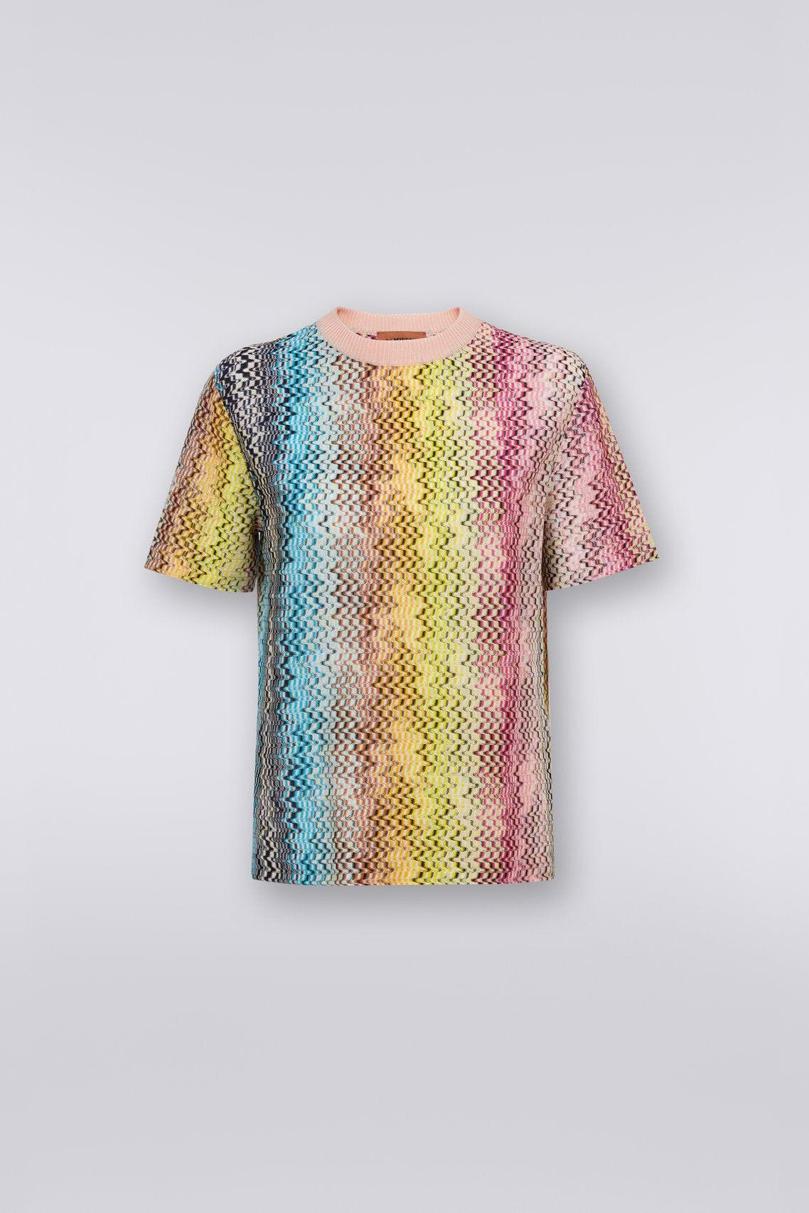 Crew-neck T-shirt in glitch-effect cotton-T-Shirt-Missoni-Debs Boutique