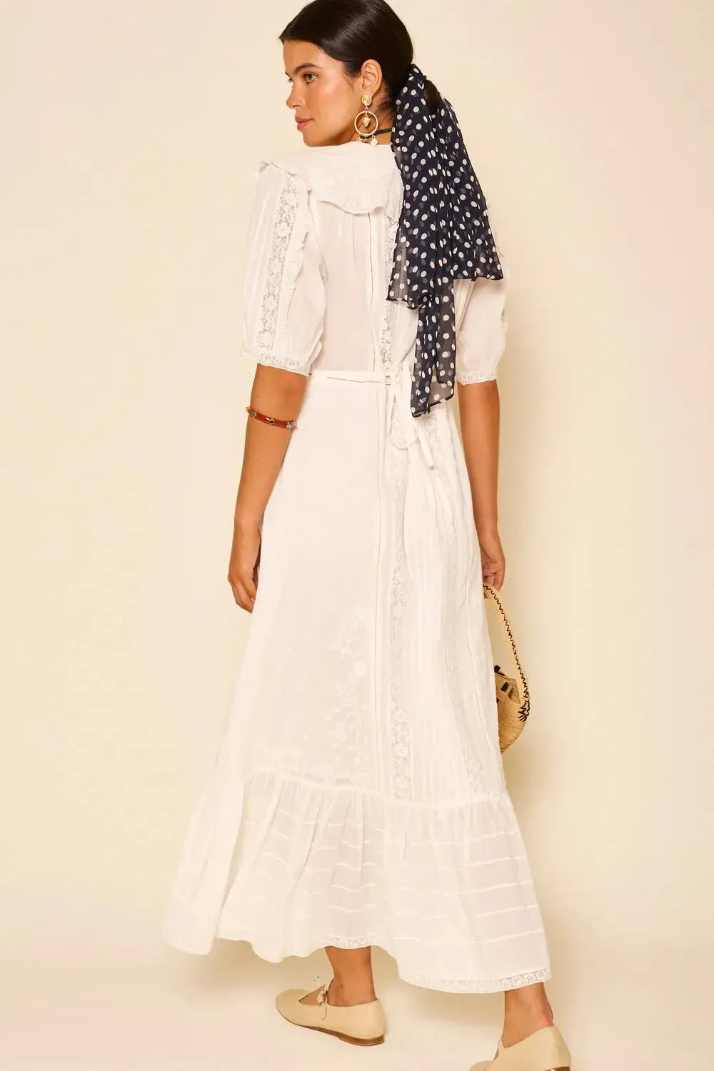 Edina Dress Pansy Embroidery White-Dress-Rixo-Debs Boutique