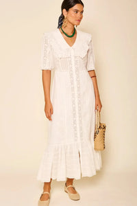 Thumbnail for Edina Dress Pansy Embroidery White-Dress-Rixo-Debs Boutique