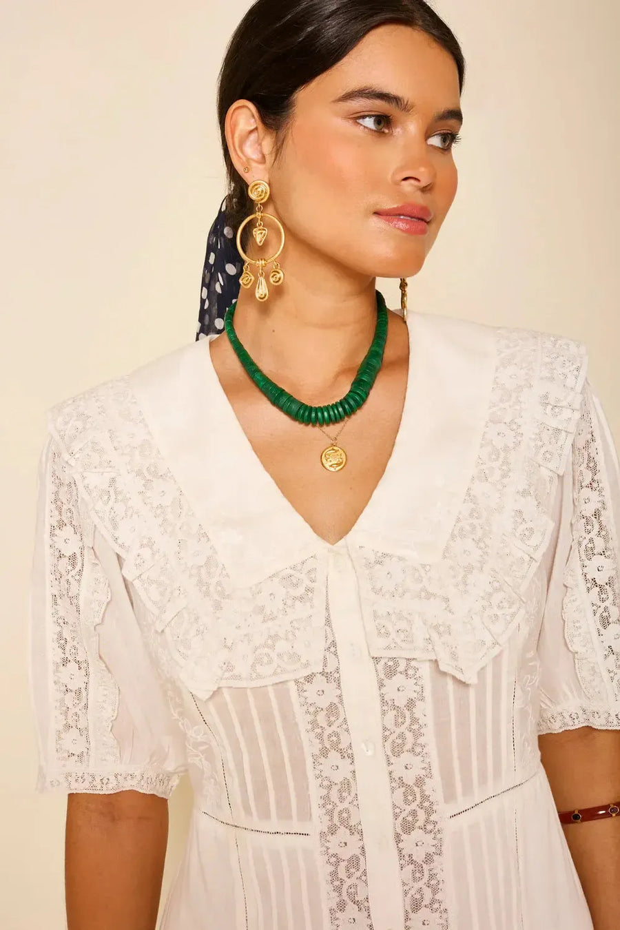 Edina Dress Pansy Embroidery White-Dress-Rixo-Debs Boutique