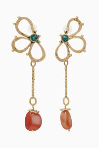 Thumbnail for Hammered Chain Flower Drop Earring-Accessories-Ulla Johnson-Debs Boutique