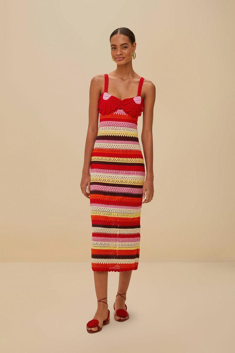 Flower Colorful Crochet Dress-Dresses-Farm Rio-Debs Boutique