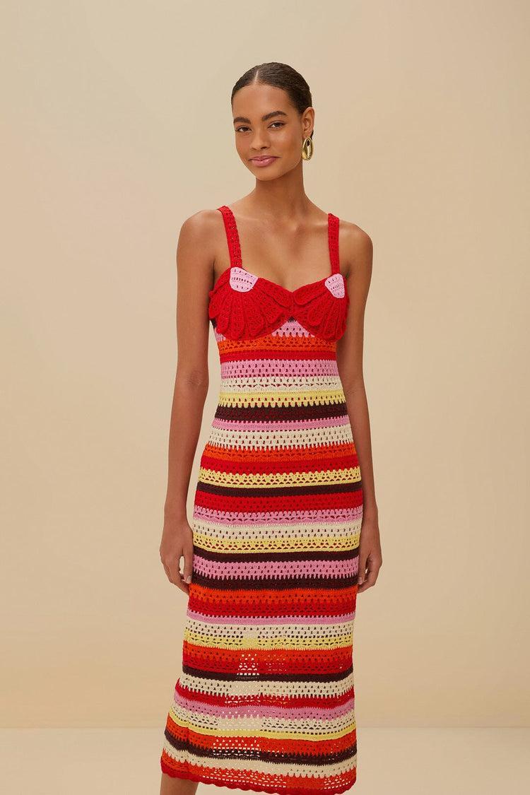 Flower Colorful Crochet Dress-Dresses-Farm Rio-Debs Boutique