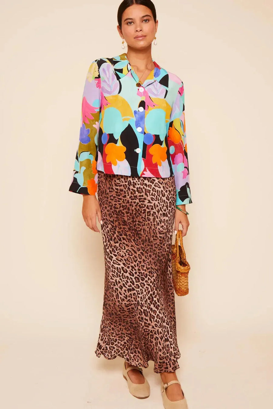 Ginette Top Abstract Tulip Black-Tops-Rixo-Debs Boutique