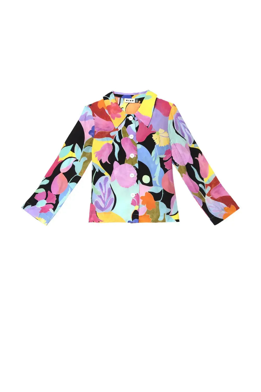 Ginette Top Abstract Tulip Black-Tops-Rixo-Debs Boutique