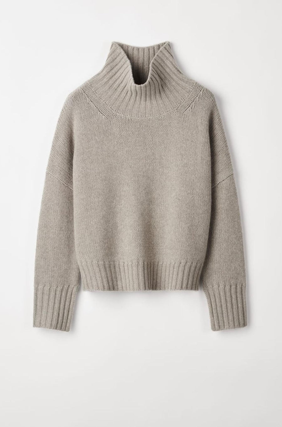 Girlfriend Turtleneck - Greige-Sweaters & Cardigans-Soft Goat-Debs Boutique