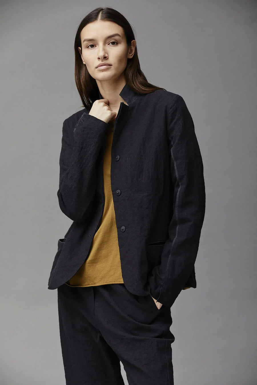 Herringbone Cotton Blazer I397-Jacket-Kristensen du Nord-Debs Boutique